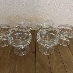 Vintage Glass Ice Cream / Dessert Pedestal Cup