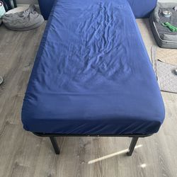 Twin Bed Frame Plus Mattress And Fitted Sheet
