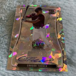 Carson Tucker 2020 Leaf Metal Rookie Baseball Card Certified Autograph 