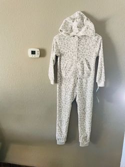 Jack & Cat Leopard Print Hooded Jumpsuit One Piece Kids Size Small