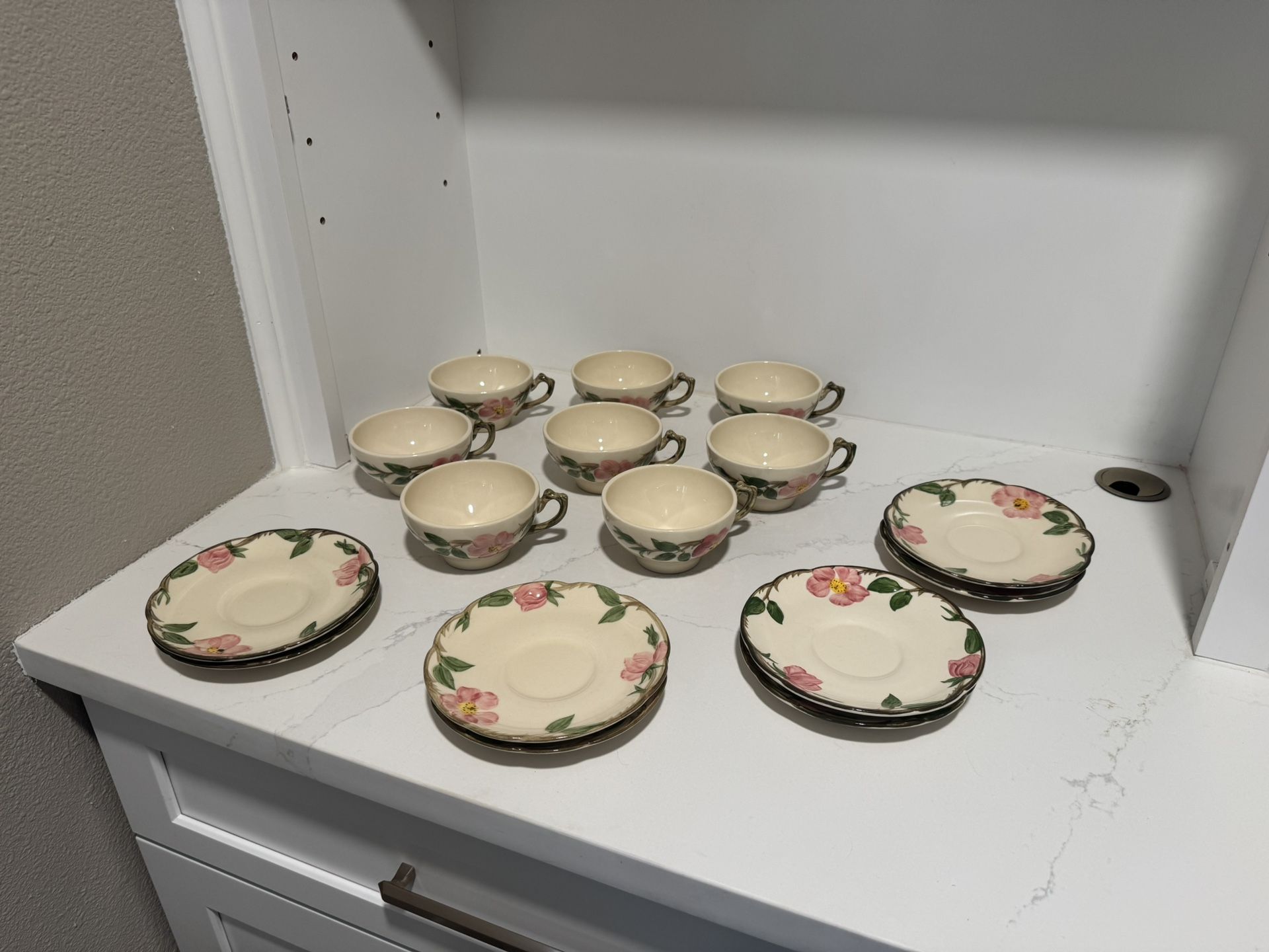 Franciscan Desert Rose China Tea Cups & Saucers x 8