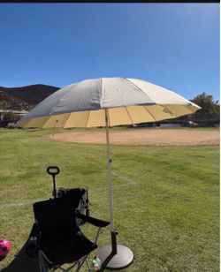 Large Adjustable IKEA  Patio Umbrella with Base