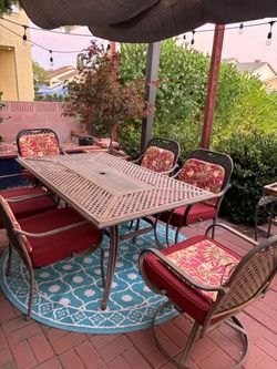 Outdoor Patio Dining Set with Cushioned Chairs