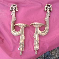 Bow Tassle Ribbon Gold color Wall Sconces