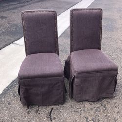 Fabric Covered Chairs 2 each