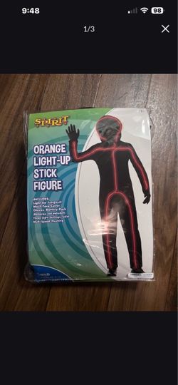 Spirit Halloween Orange Light-Up Stick Figure Costume