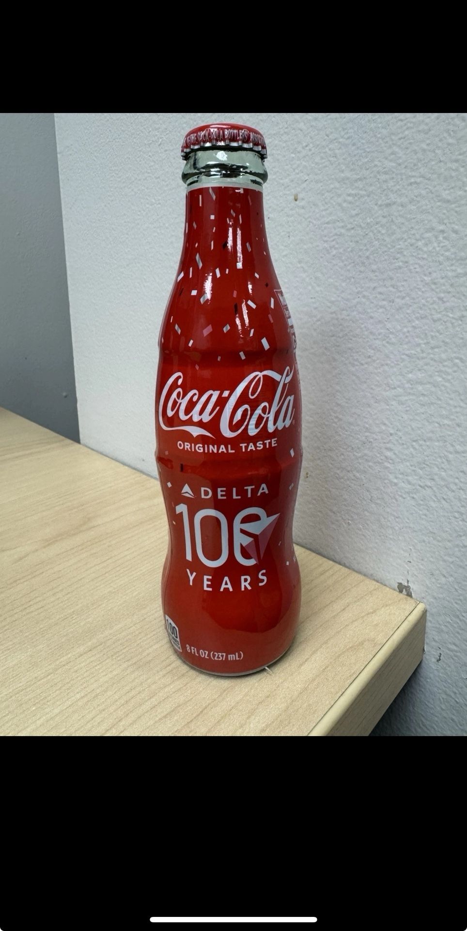 Delta 100 Year Anniversary Coca Cola Bottle Sealed Collectors Item