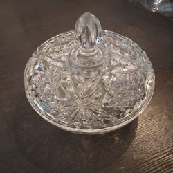 Anchor Hocking Etched Glass Candy Dish