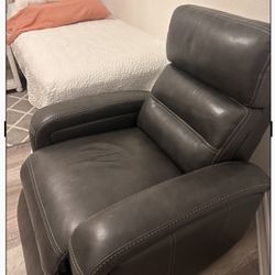 Dark Grey Leather Couches