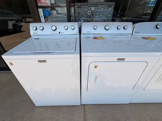 Used White MayTag Toploader Washer and Dryer