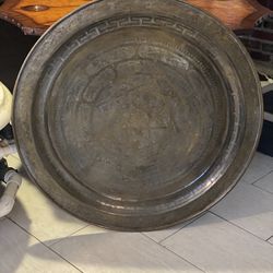 Large Antique Engraved Tray Table 