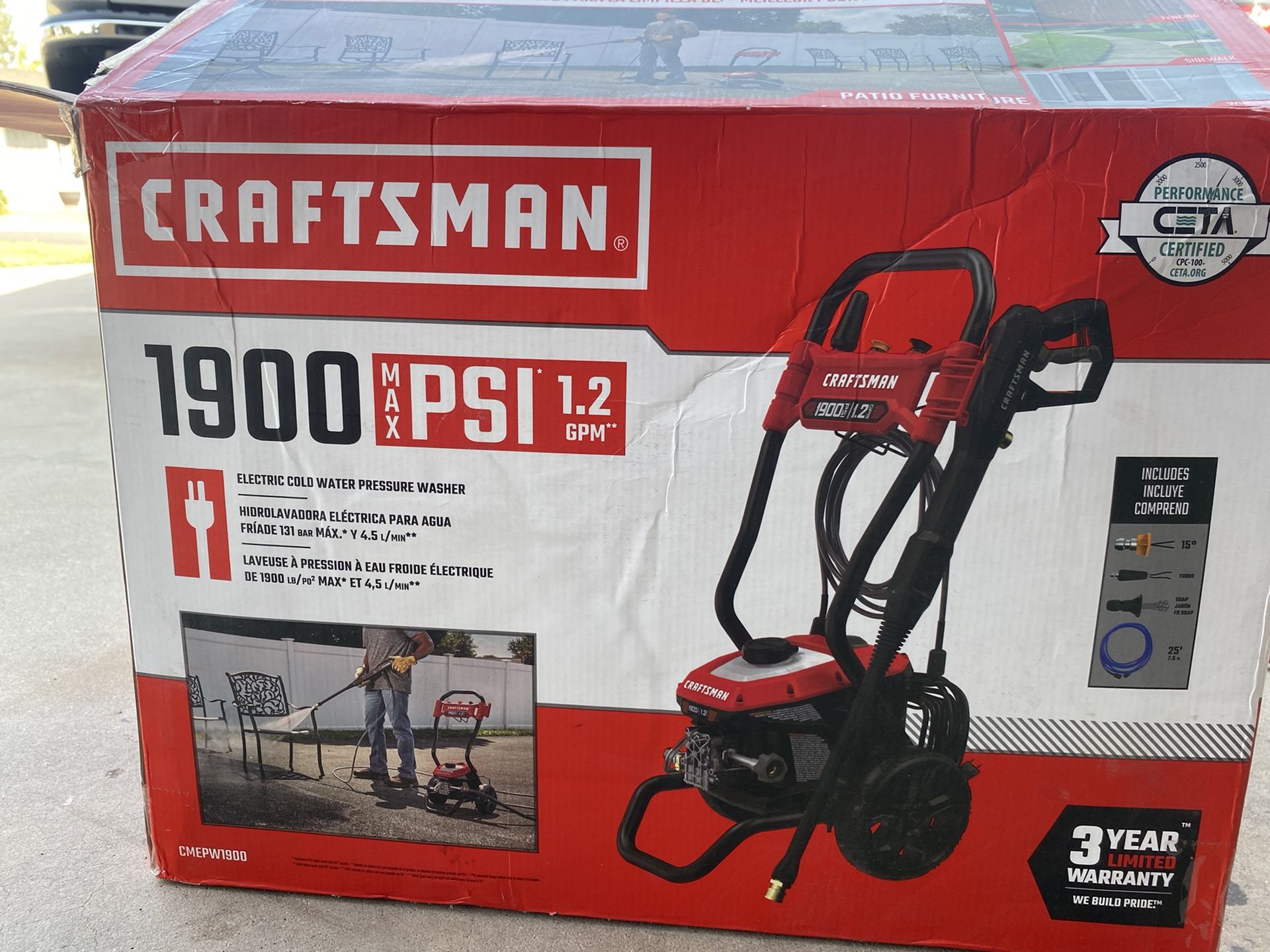 CRAFTSMAN Pressure Washer, 1900 PSI for Sale in Bakersfield, CA OfferUp