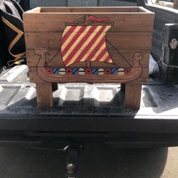 Scandinavian Danish Cedar Wood plant stand Viking