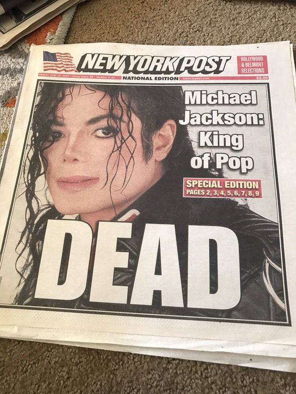 Michael Jackson newspaper New York post