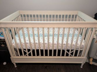 Restoration Hardware Airin Spindle Crib with Mattress AND Changing Table