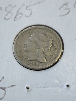 1865 3 Cent Nickel 