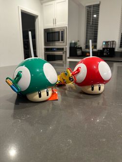 Super Mario Mushroom Sipper Cups Set of 2