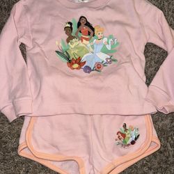 Pink Toddler Disneyland Princess Two Piece Set