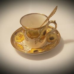 Vintage Salisbury Iceland Poppy Tea Cup & Saucer with Spoon