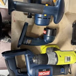 18V Ryobi Tool Set With In Good Condition With Two Batteries 