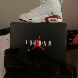 2 Pair Of Jordan’s And A Spray Ground Bag