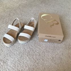 Women’s Charlotte Russe Wedge Sandals Taupe Size 9 New In Box