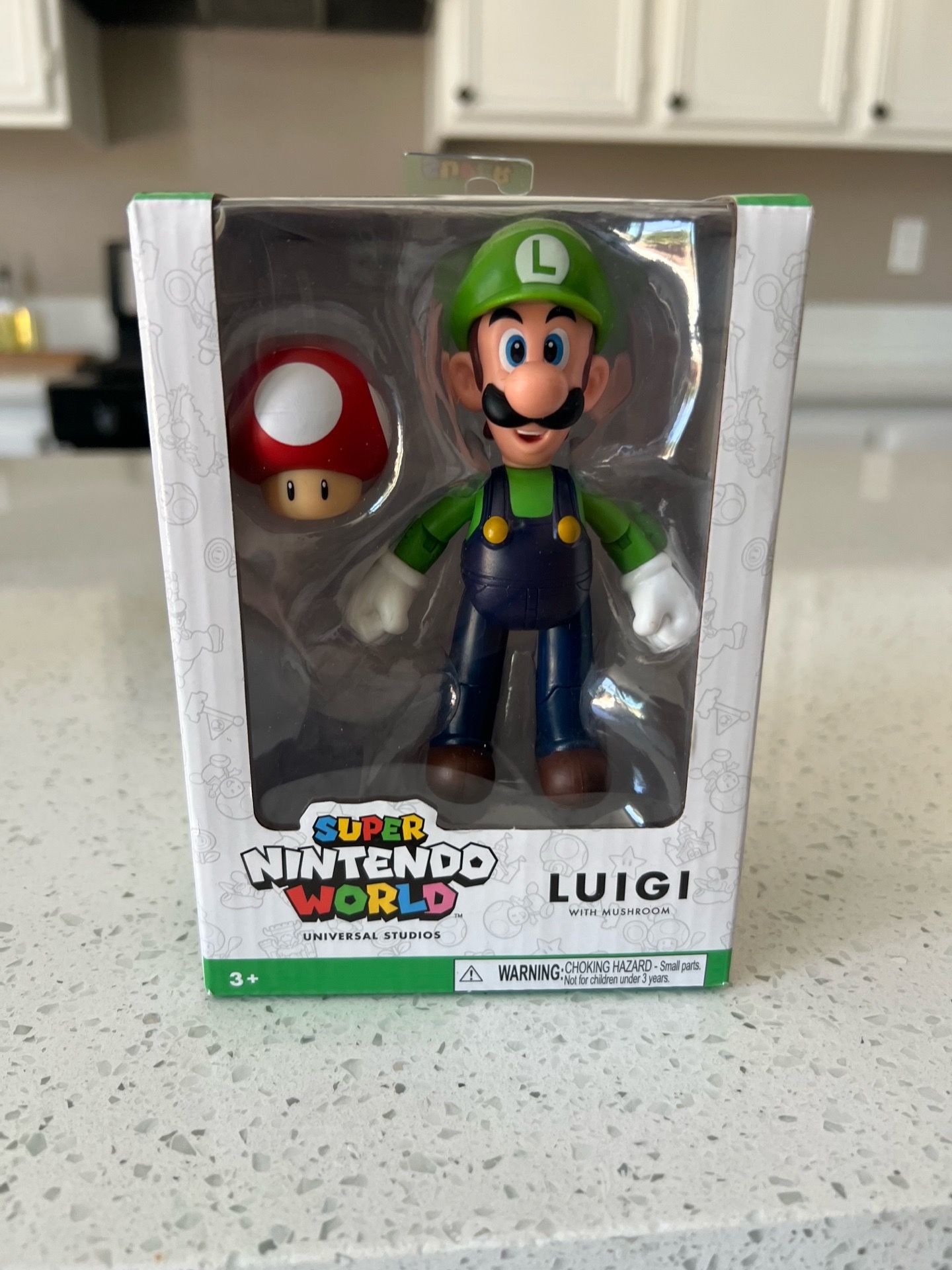 Luigi with mushroom figurine UNOPENED