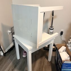 Two White End Tables 