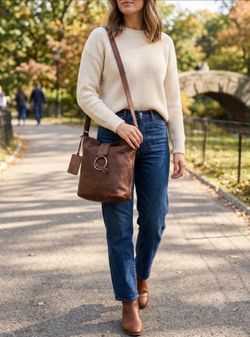 Latico distressed brown leather crossbody bag