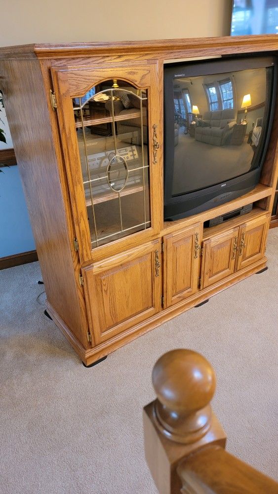 Solid Oak Entertainment Center