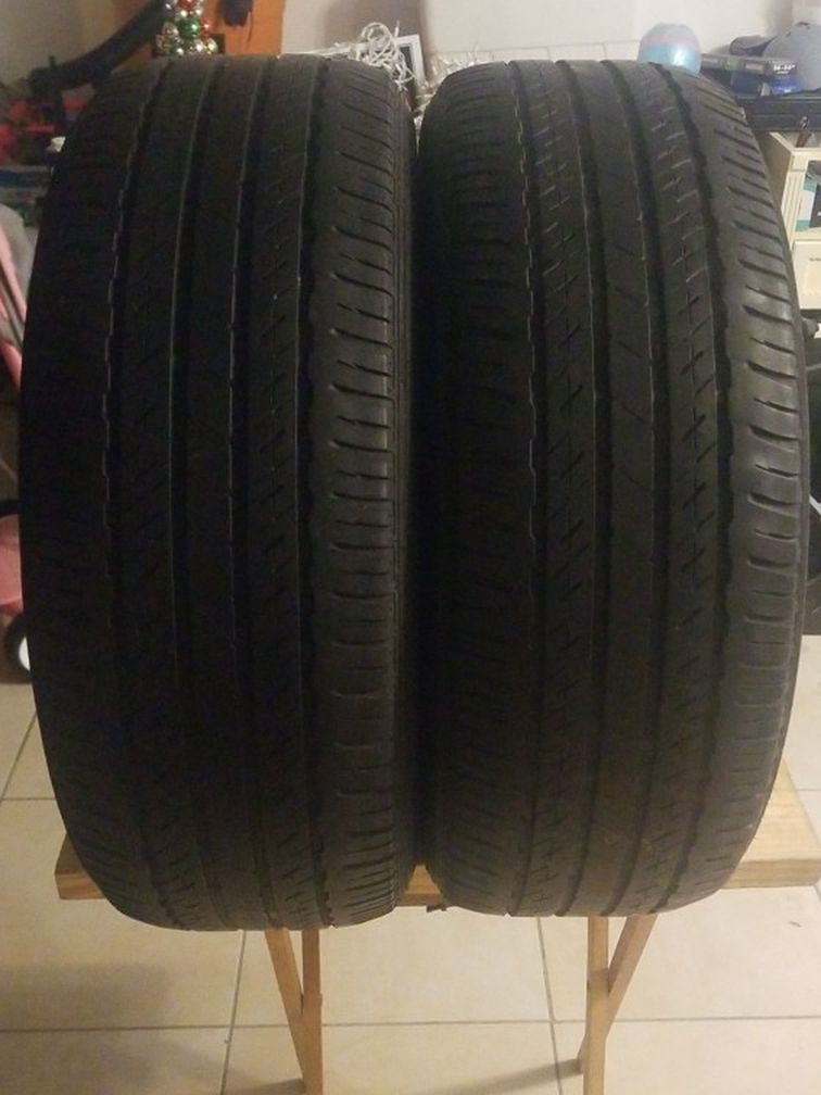 Pair 2 Tires 215-55-17 Brigstone 80%tread