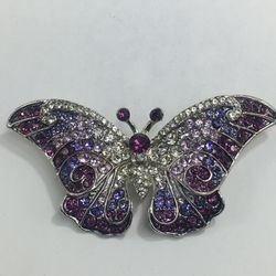 PIN BROOCH Rhinestone Butterfly 