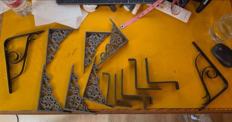 Cast iron shelf brackets