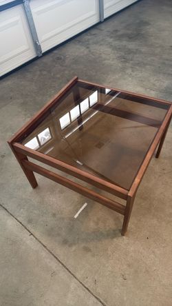 Mid-Century Modern Smoked Glass End Table