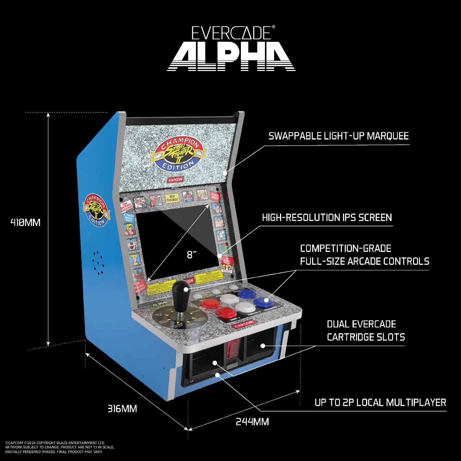 BLAZE EVERCADE ALPHA STREET FIGHTER™ BARTOP ARCADE