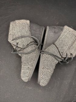 TOMS "Desert Wedge" Herringbone Tweed Ankle Booties.