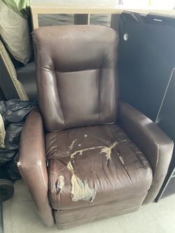 Leather Recliner Good Shape But Needs Reupholster