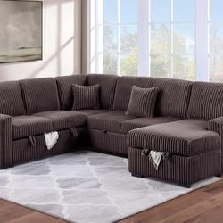 Brand New Sectional Doble Storage With Pull Out Bed & USB Outlet $949