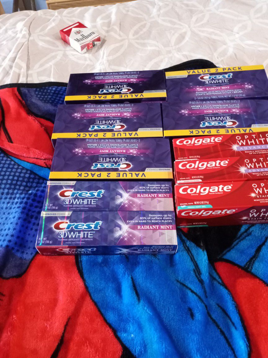 Brand New Crest 3d White Double Pack  And Crest Bigger Size,Colgate Opticwhite