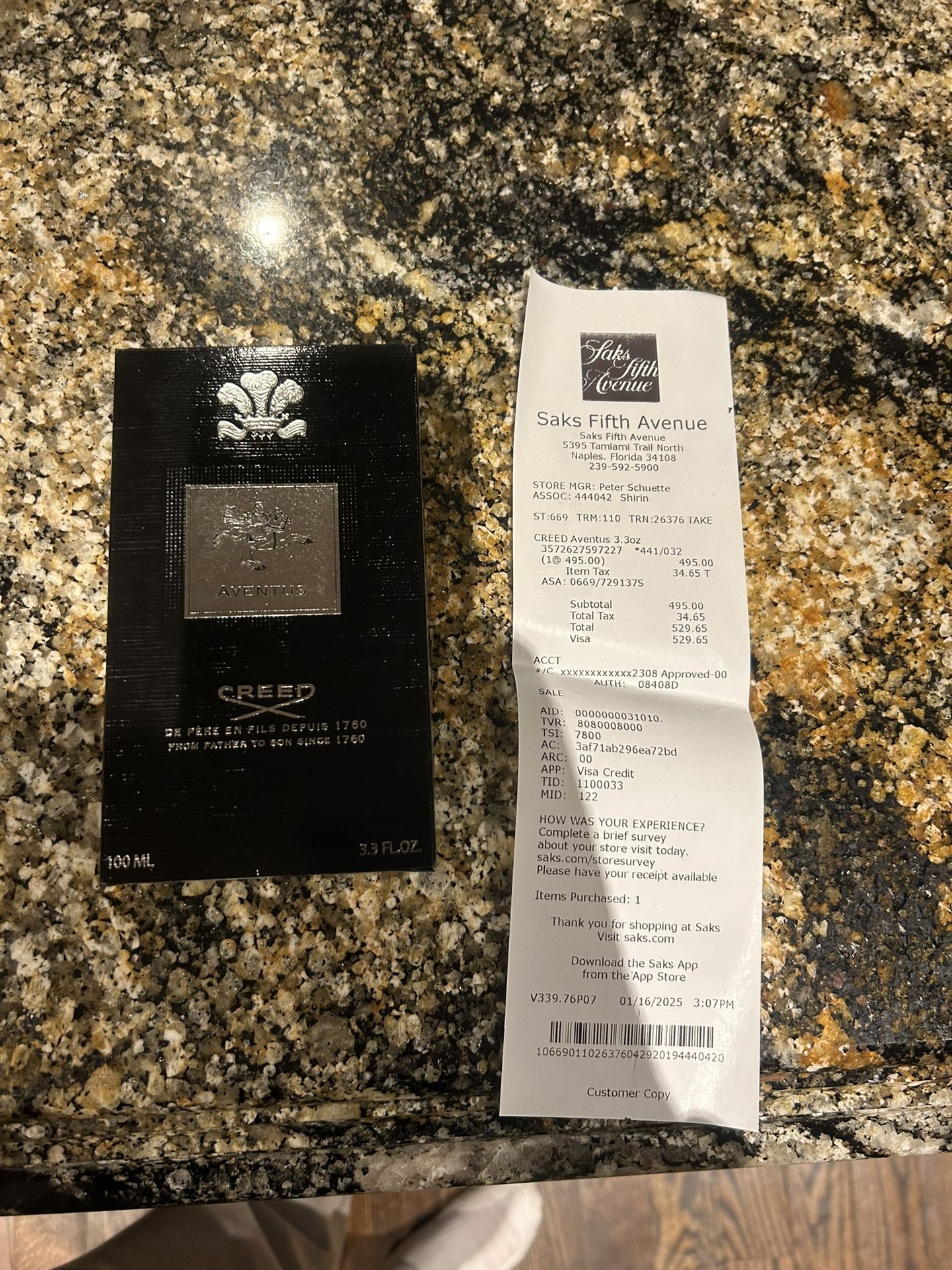 Creed Aventus Cologne with Receipt
