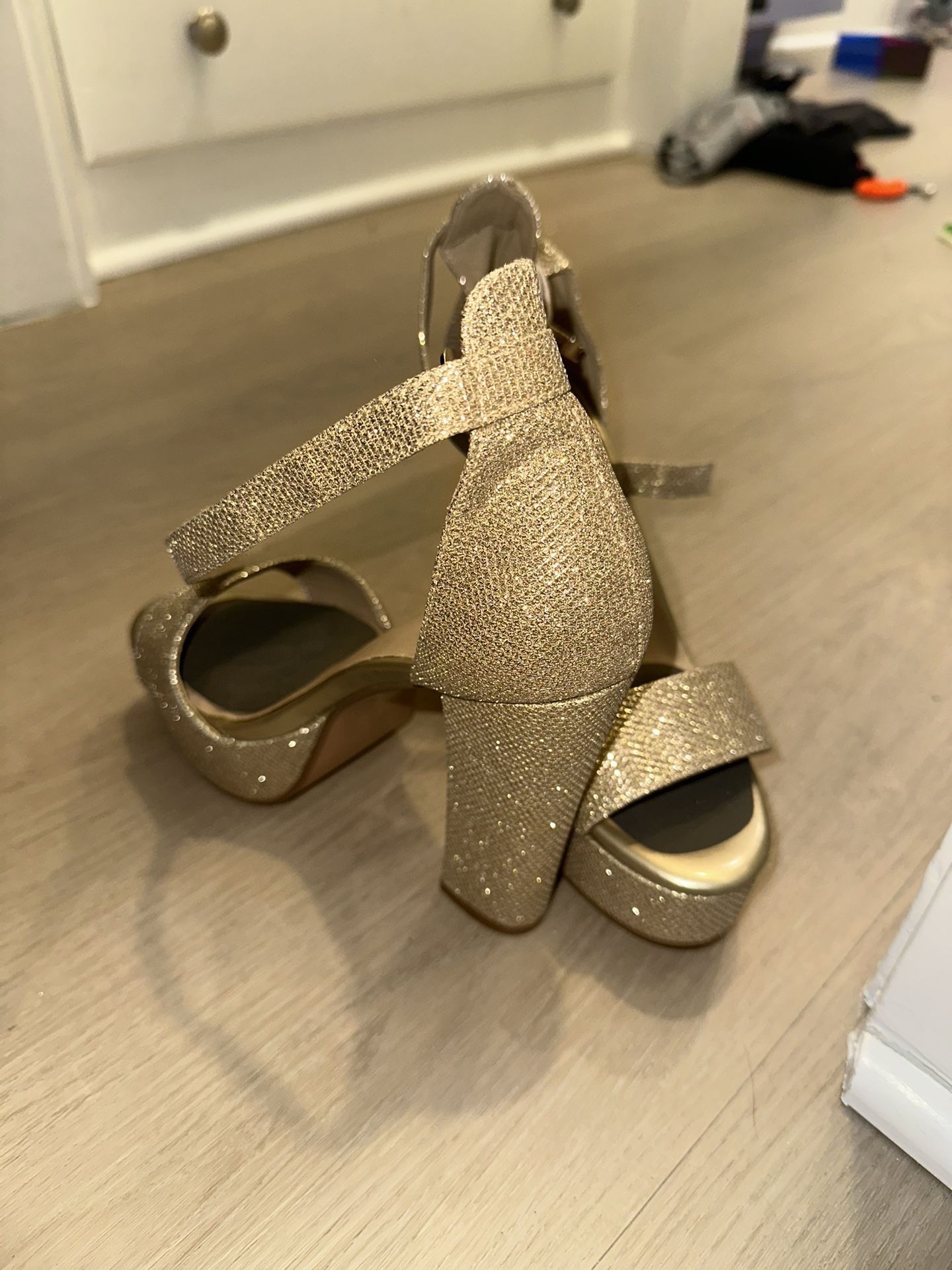 5in Gold Platform Heels 
