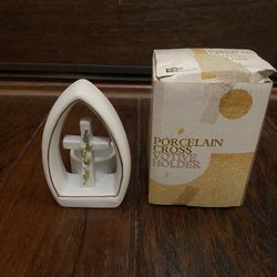 Porcelain Cross Candle Holder