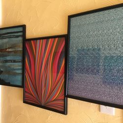 Art Posters Framed In 16x20 Black Wood Frame With Glass & Mounted So It Has No Wrinkles