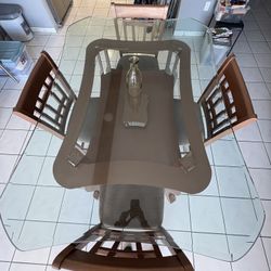 Glass Dining Table W/ Chairs