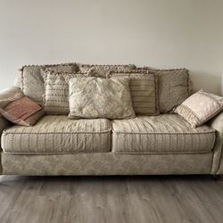 Classic Fabric Sofa with Decorative Pillows
