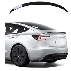 Glossy Black Rear Spoiler Wing Tesla Model 3 Fits 2024-2026