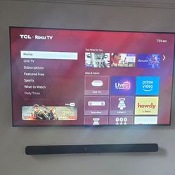 65 inches TCL TV with TCL soundbar