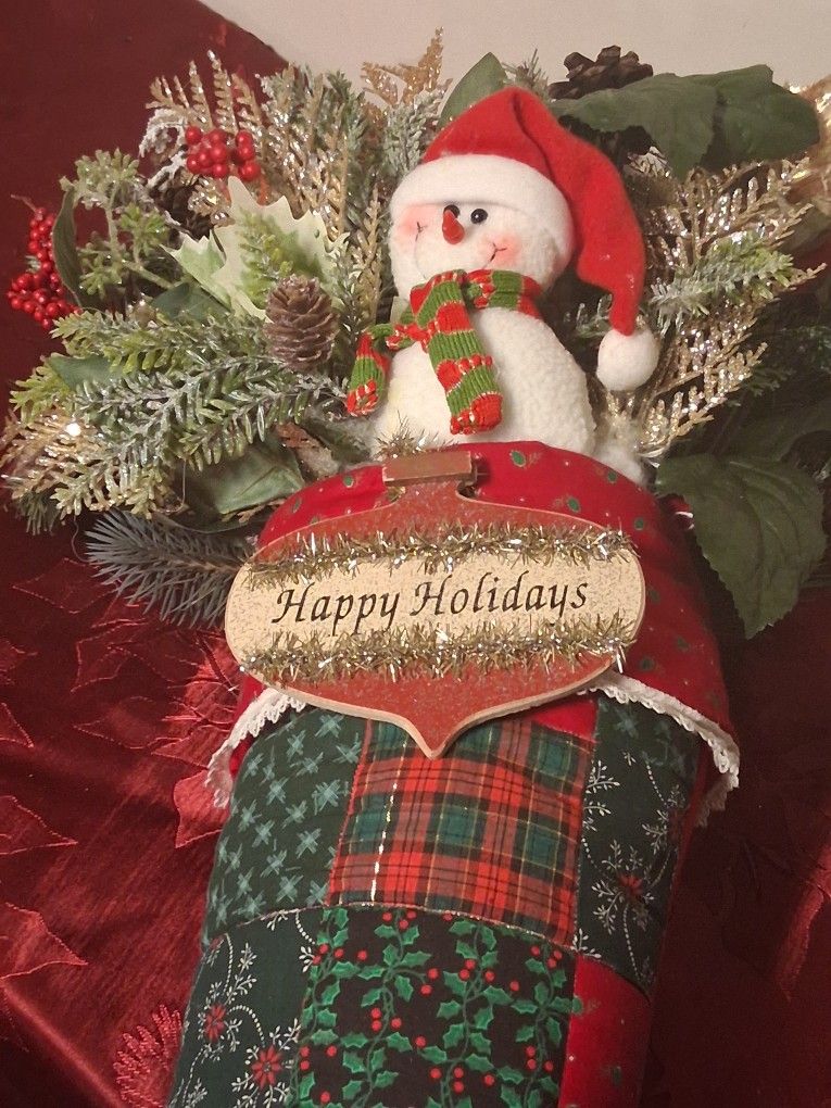 Vintage Stocking Happy Holidays 