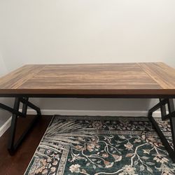 63” Industrial Wood Computer Desk w/ Metal Frame – Great Condition ($60)