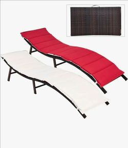 Folding Patio Lounge chairs 2 pcs